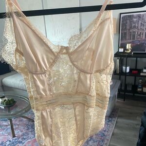 Nasty Gal Nude Lace Bodysuit
